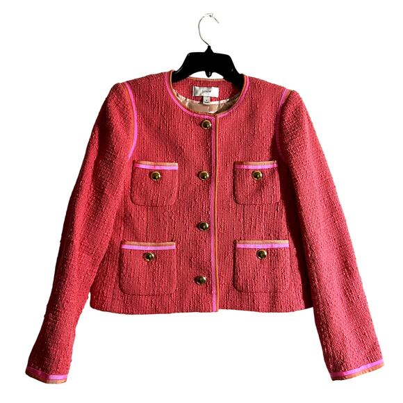 J.Crew Jackets & Blazers - J. Crew NEW Amanda Tweed jacket pink size 8 C6